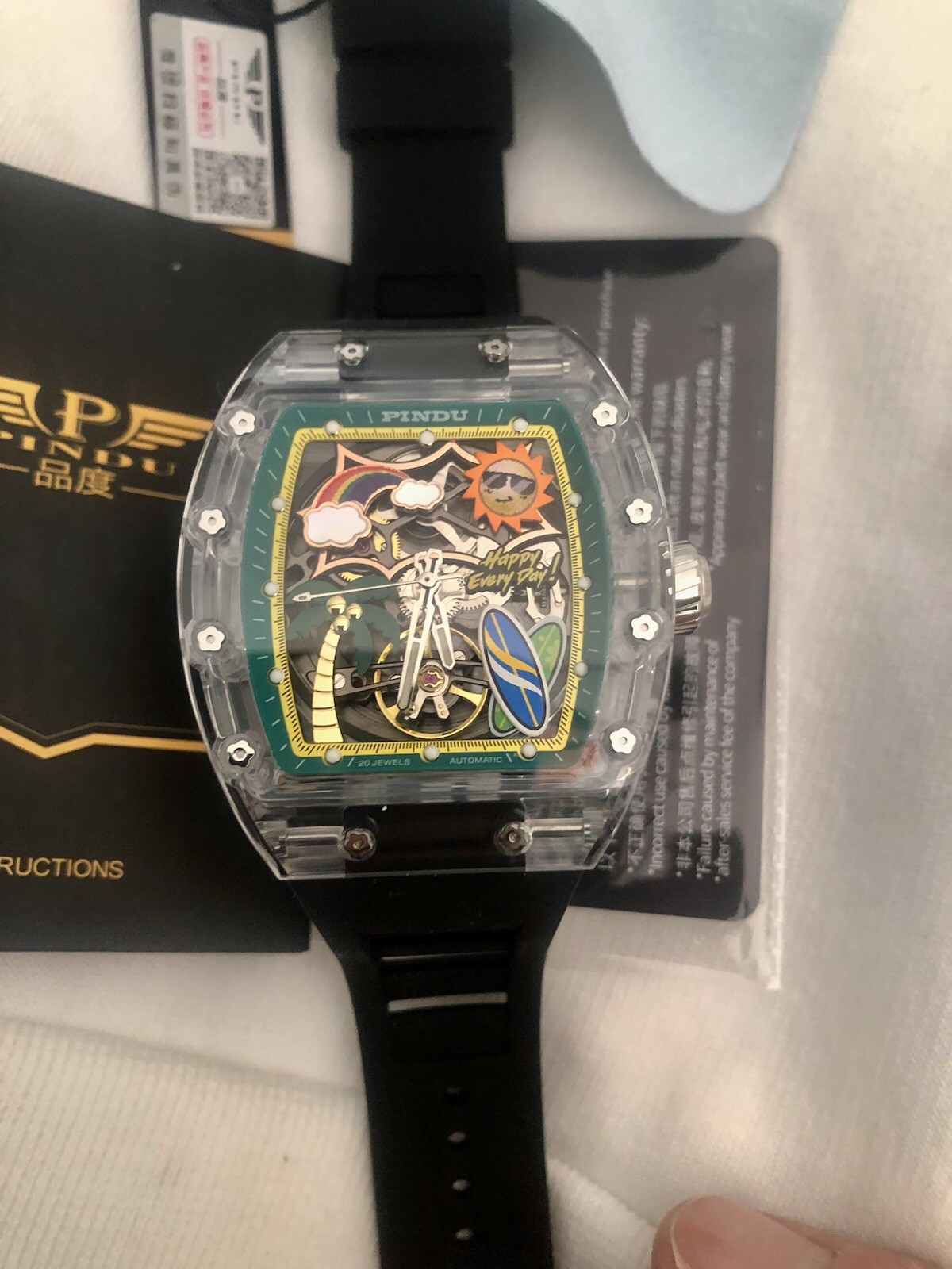 PINDU Watch Design Style Cost £395 Mechanical Watch Summer Beach Fashion Watch