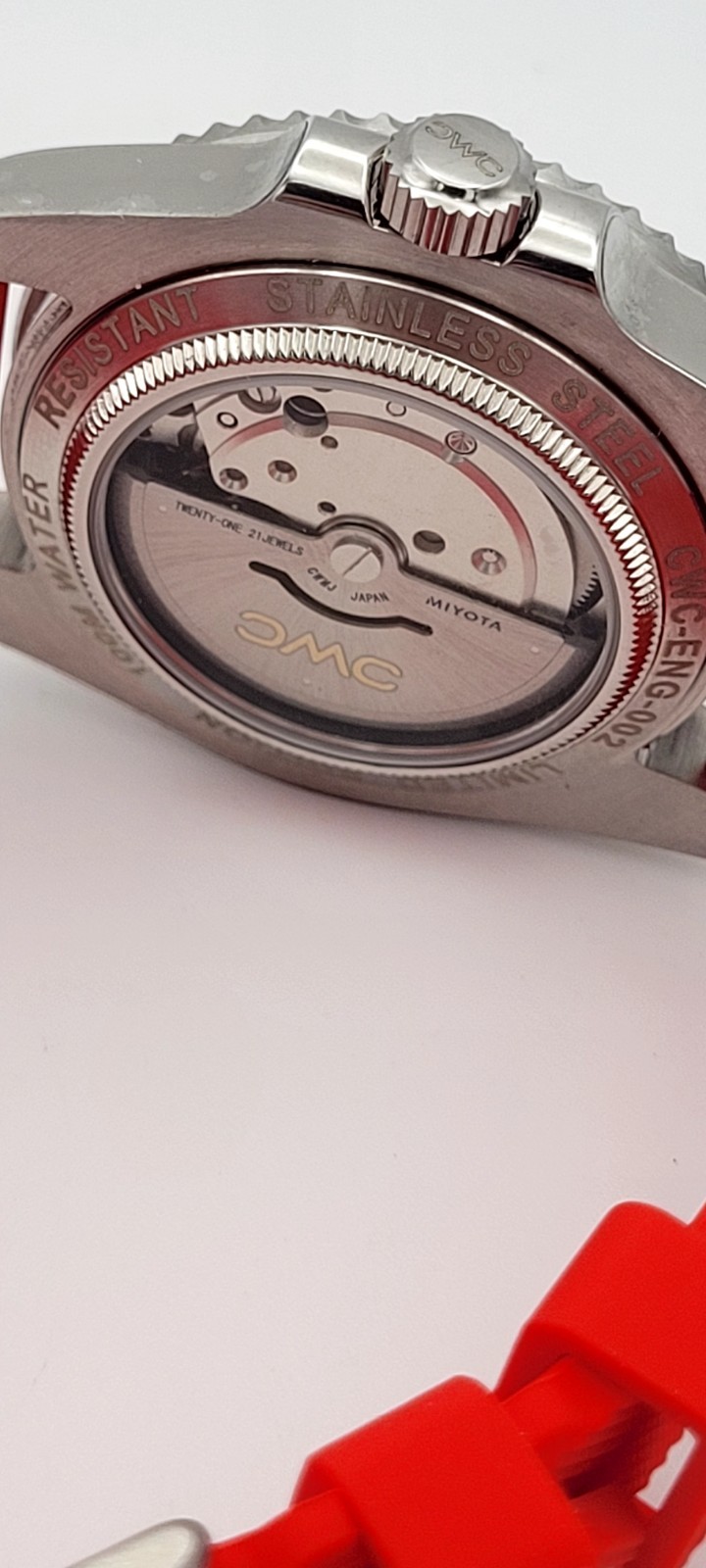 England St George Automatic Divers Watch Football Red Silicone Strap UK Sapphire