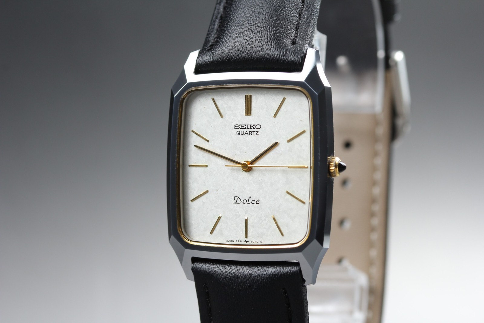 [Near MINT] Seiko Dolce 7731-5040 27mm White Dial Gold Index Quartz Men’s Watch