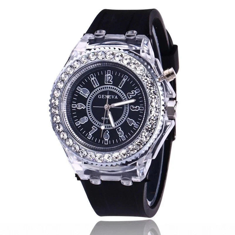 Mens Womens LED Watches Luminous Quartz Watches by Geneva