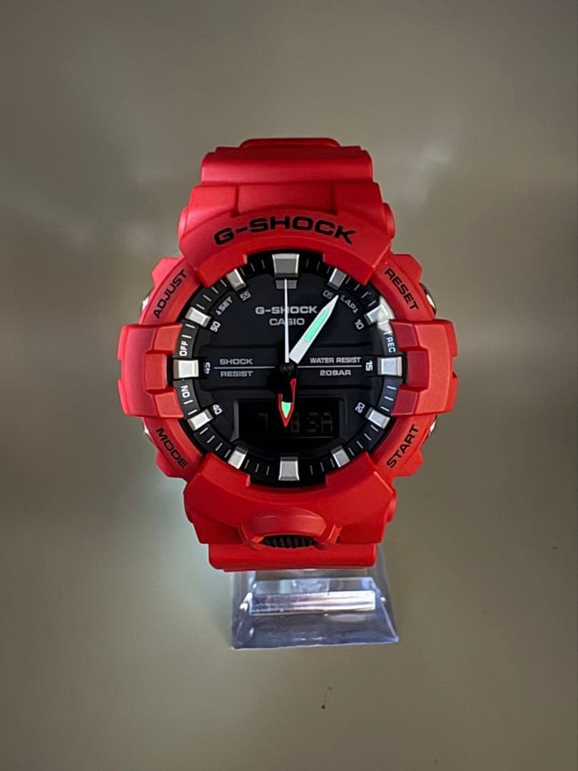 CASIO G-SHOCK Quartz Analog-Digital Watch GA-800 Black/Red