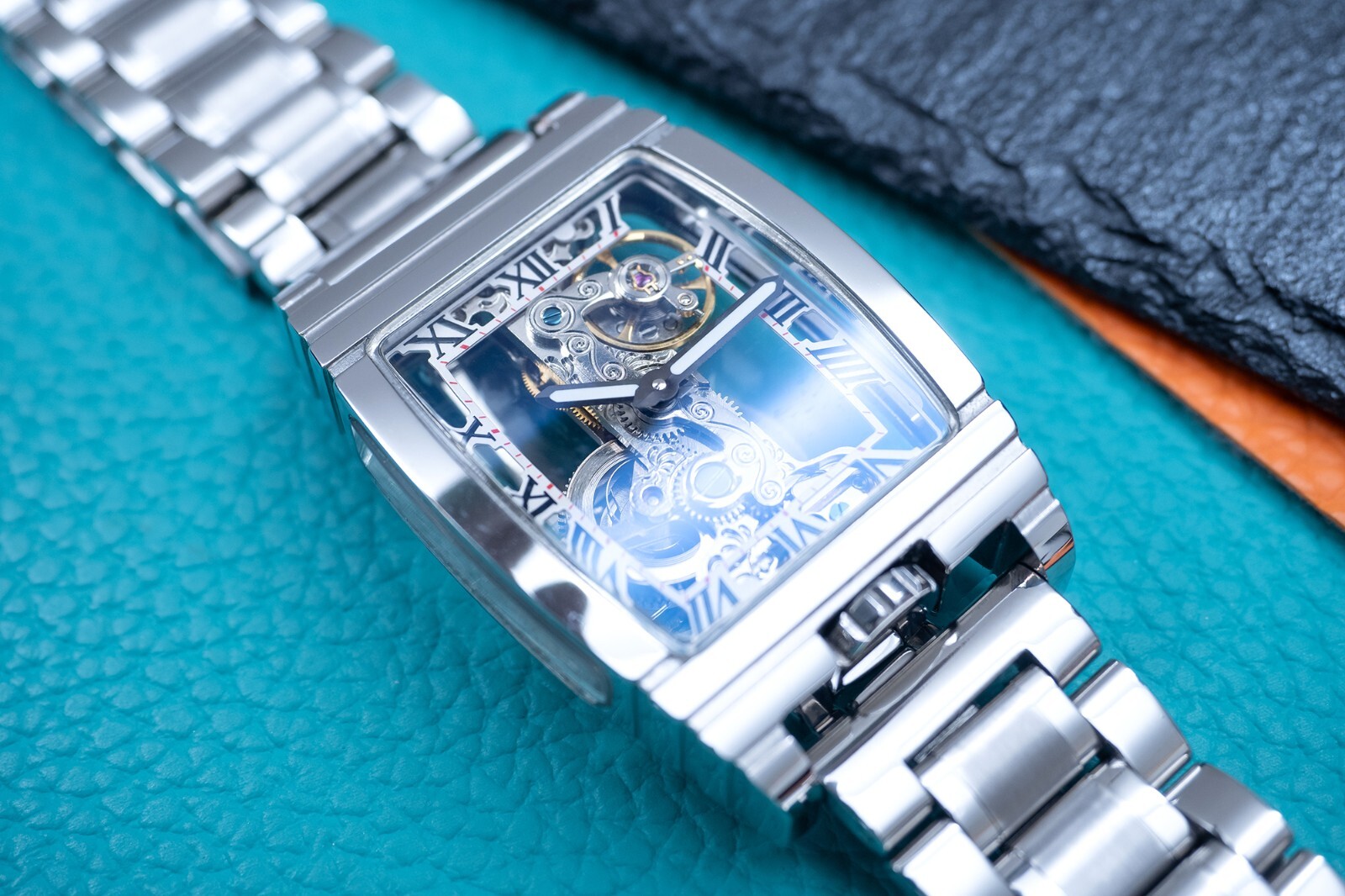 Mens Silver Bridge Manual Mechanical Watch Stainless Steel Metal Strap Gift