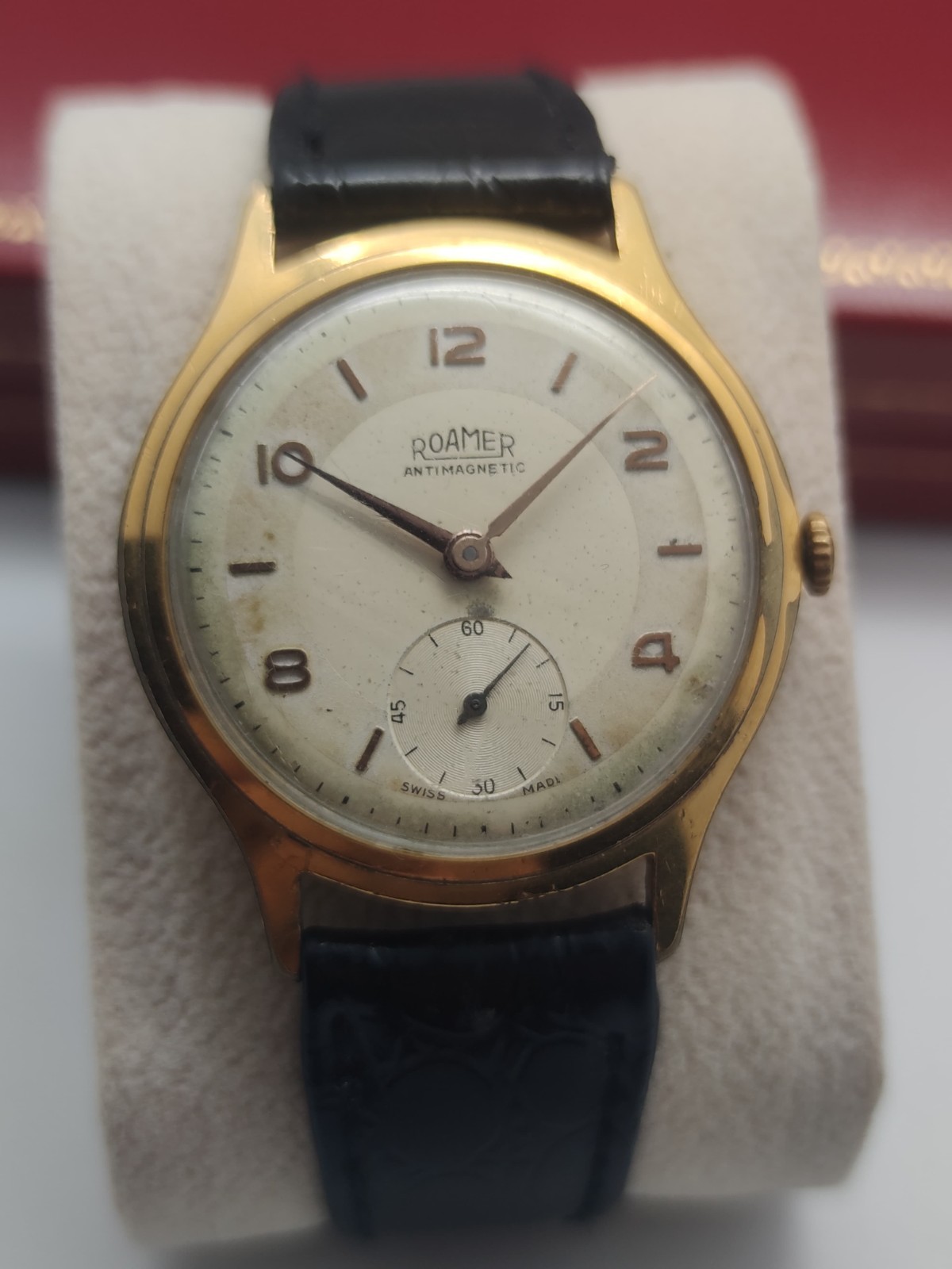 1950s Watch Roamer Manual Wind Style Military Gold Plated Swiss Made For Mens