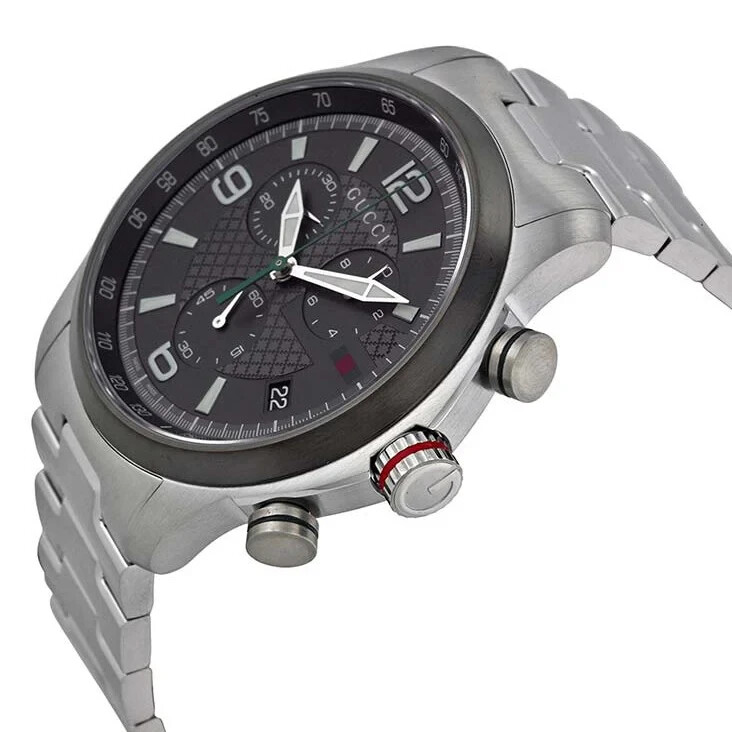Gucci Men’s G-Timeless Gray Dial Stainless Steel Watch – YA126238 ($1190 MSRP)