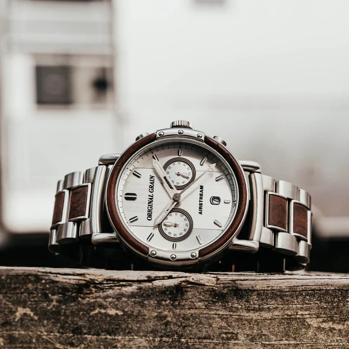 Original Grain Airstream Silver Chrono 44mm MSRP $299 ?New?