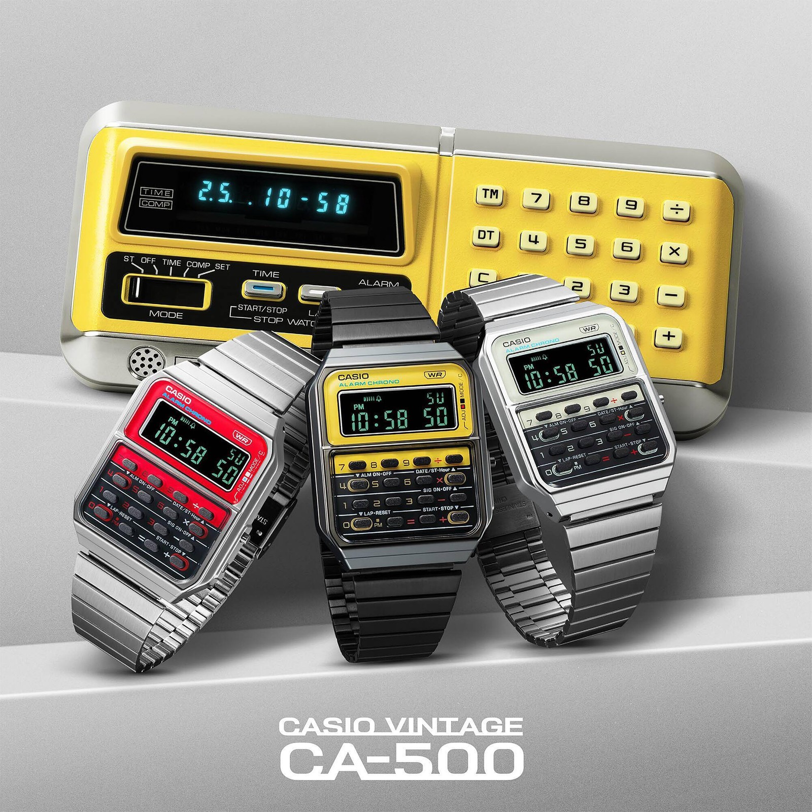 CASIO CA-500WEGG-9B CA500 CLASSIC CALCULATOR YELLOW DIGITAL WATCH