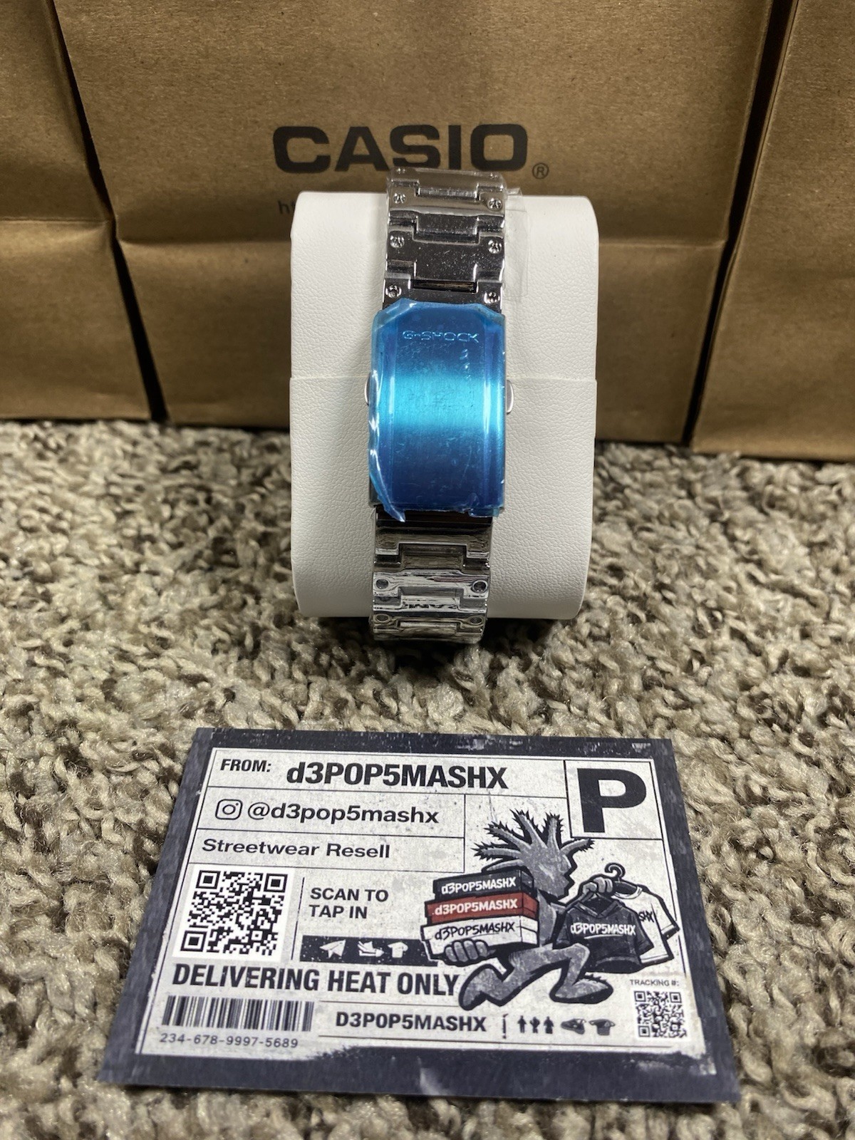 Casio G-SHOCK Analog & Digital Quartz Watch Stainless Steel 200m Box Papers