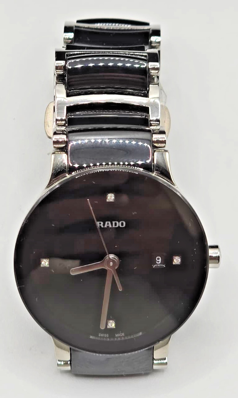 Rado Centrix Diamond Dial Swiss Quartz Watch Sapphire Ceramic New No Box Papers