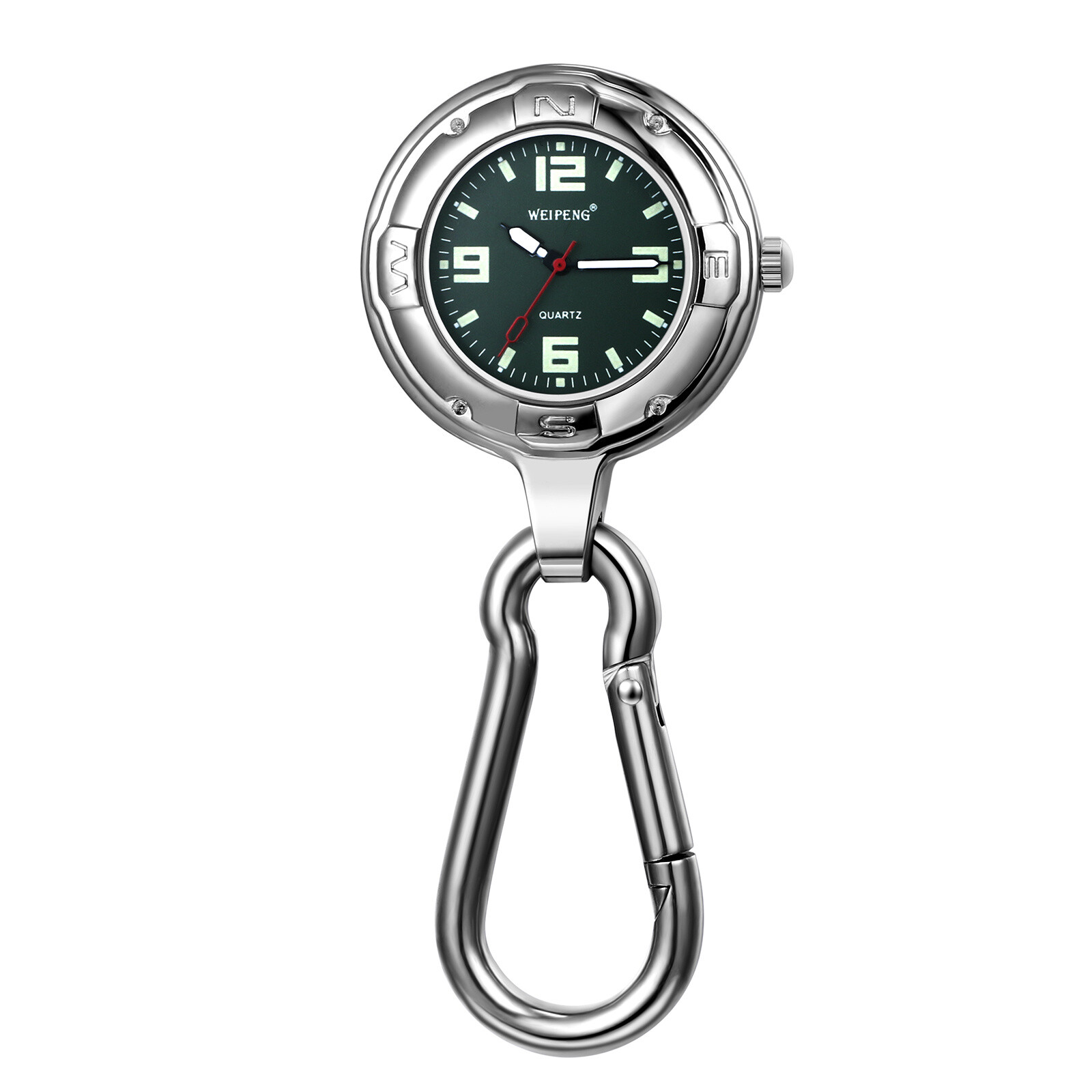 Outdoors Clip-on Carabiner Backpack Buckle Fob Quartz Watch Sports Hiking Gift
