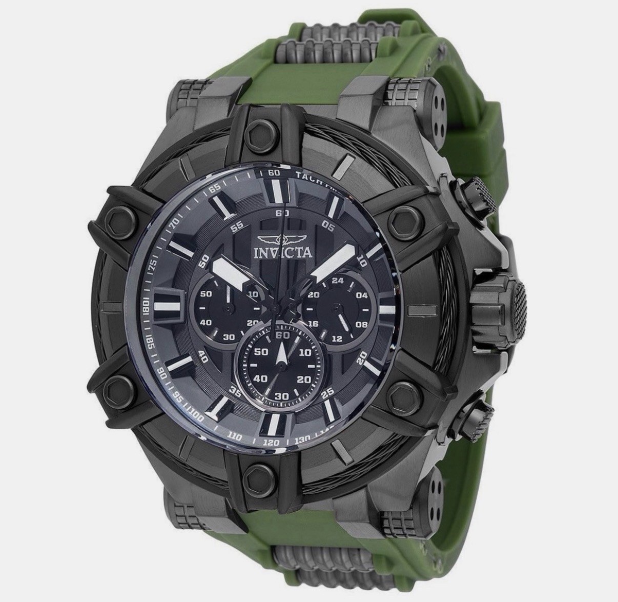 Invicta Bolt Surge 52mm Men’s Quartz (VD54) Watch Army Green/Gunmetal 49807 NIB