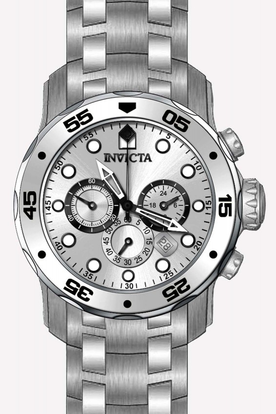 Invicta Pro Diver SCUBA Chronograph Silver Dial Men’s 48mm SS Watch – 0071 NIB