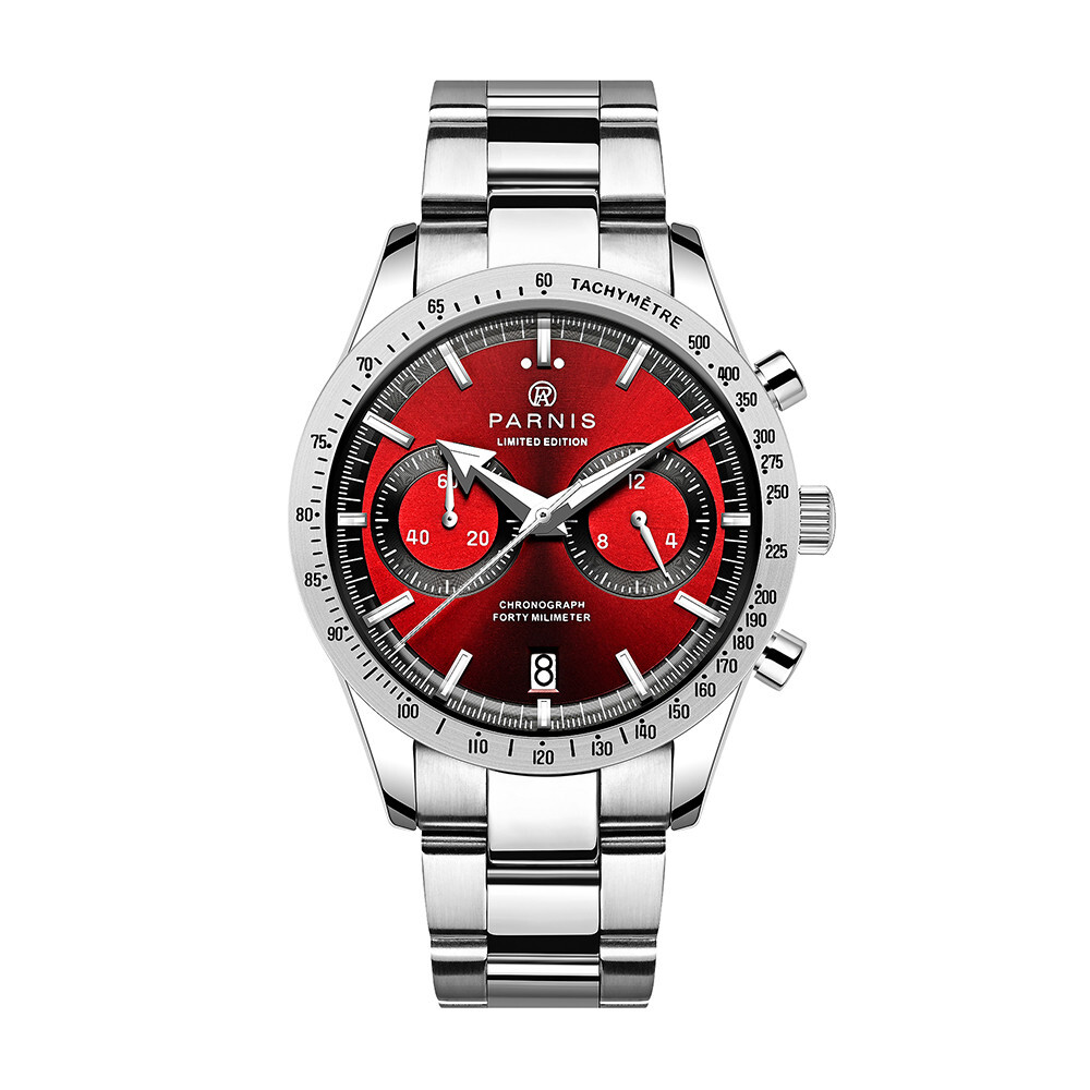 40mm Parnis Quartz Chronograph Men Watch Sapphire Crystal Date Indicator