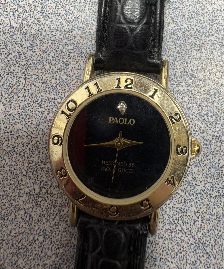 Vintage Paolo Gucci Diamond nonworking wristwatch