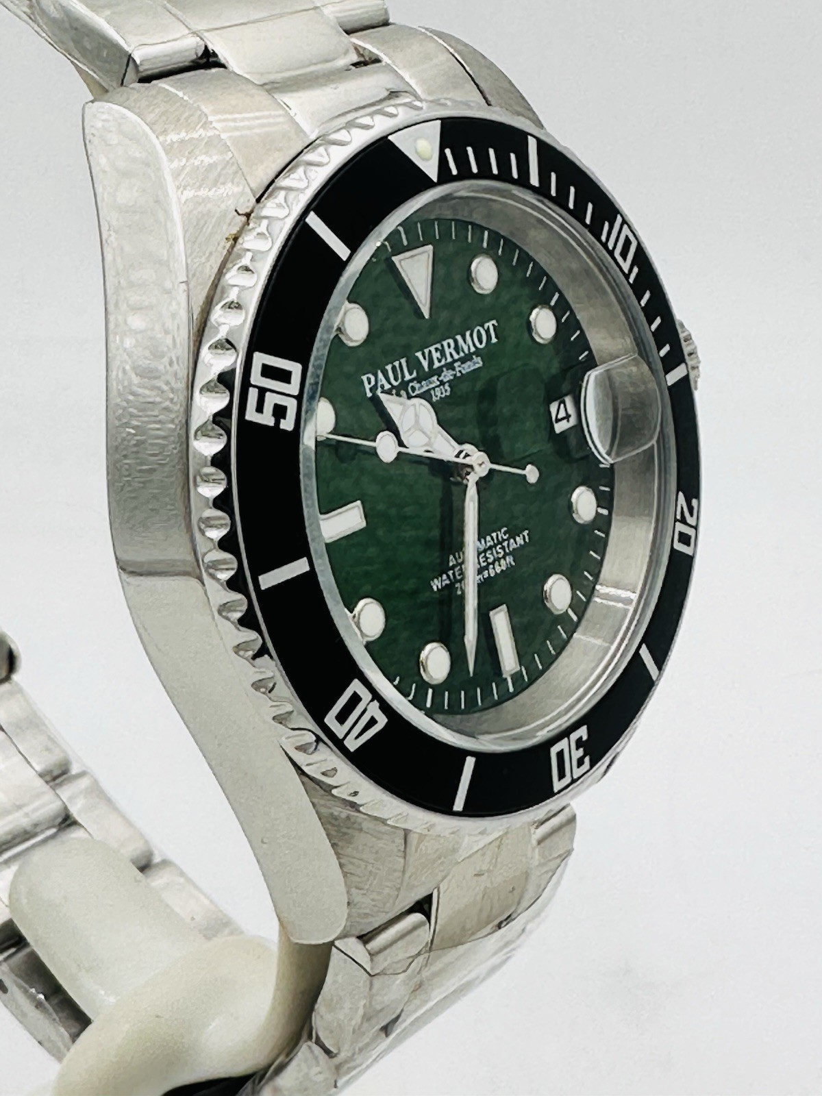 Paul Vermot SUB 200 m Automatic Watch Seiko PV6763VK/438 Green Dial Silver Case