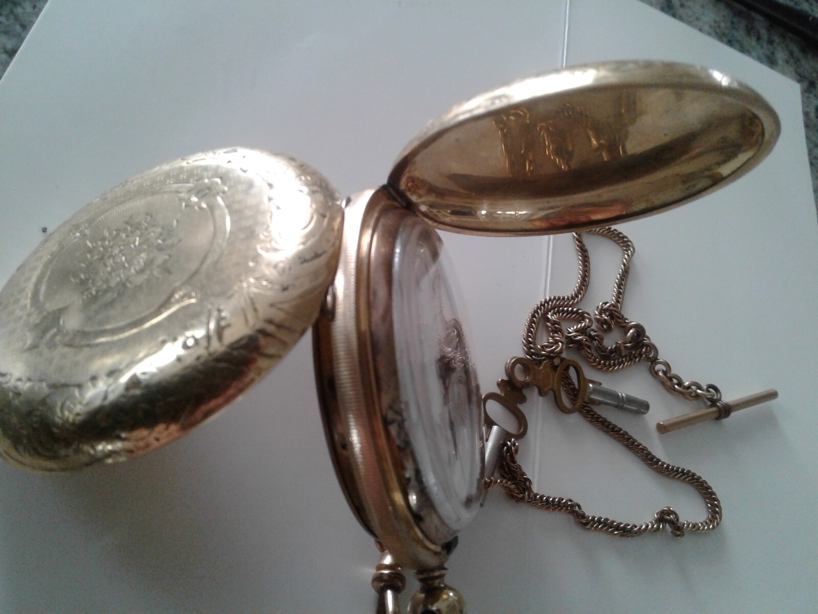 CHINESE DUPLEX 1859 T. ROSS.CO 18K.HEAVY G. plated HUNTER CASE POCKETWATCH RUNS