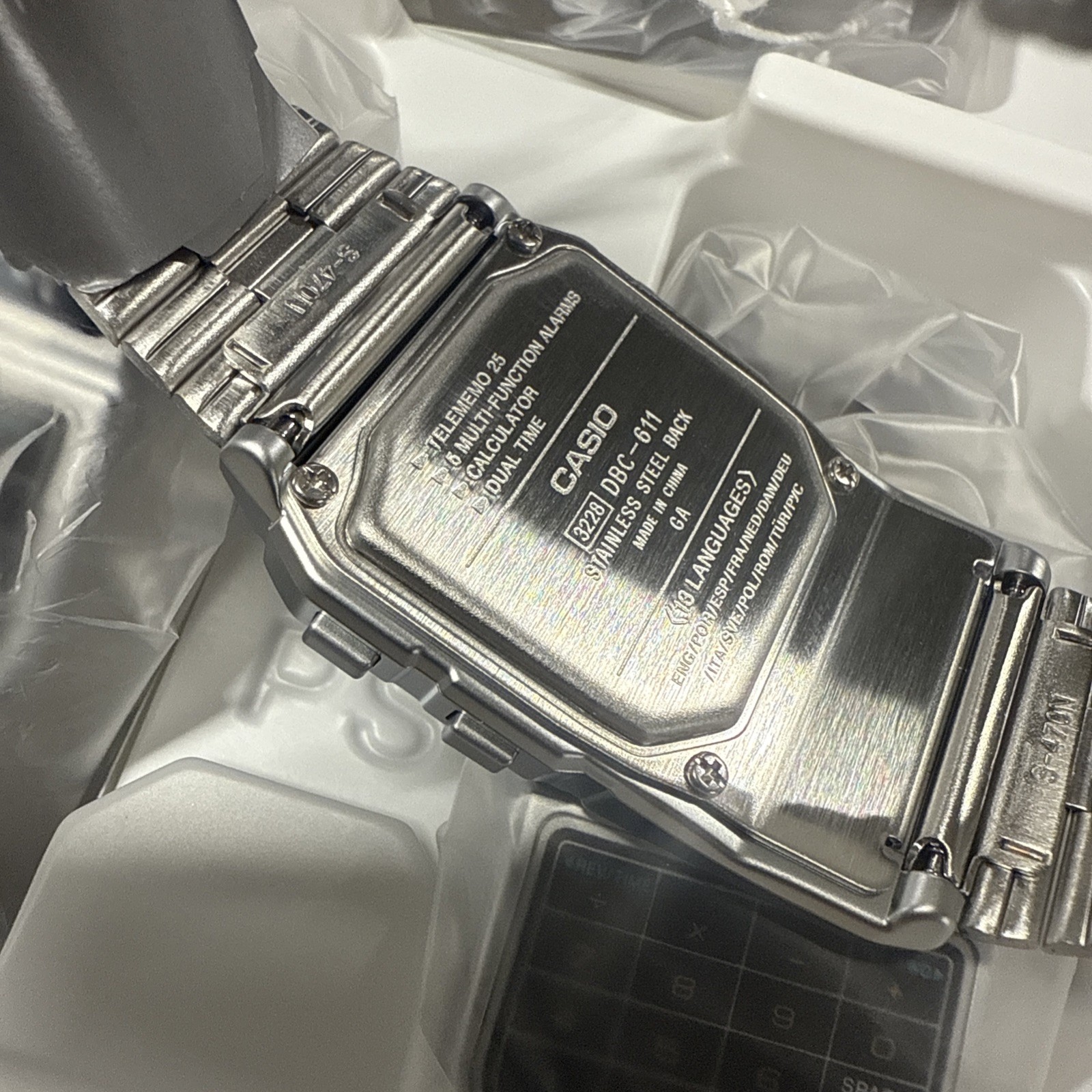 Casio DBC611-1D Databank Calculator Watch Vintage Digital Steel NEW w/ Box