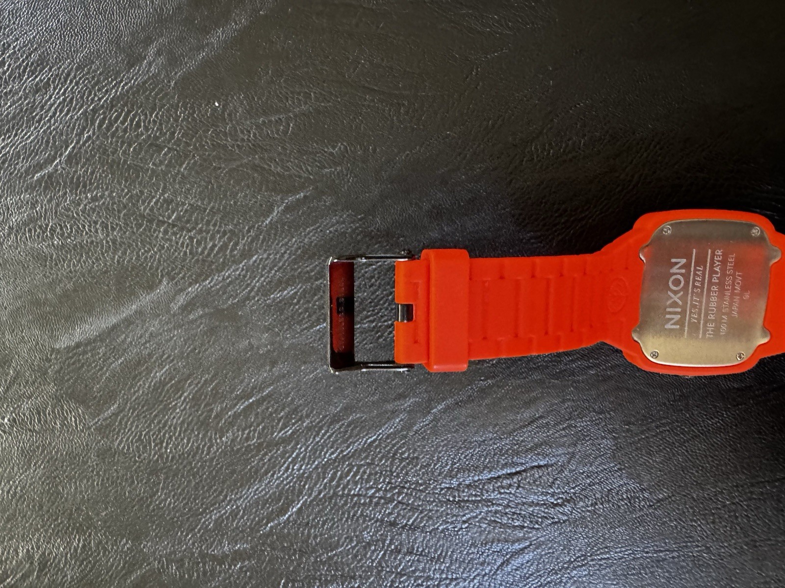 Nixon The Rubber Player Orange Analog Quartz Wristwatch Square 38mm 100m