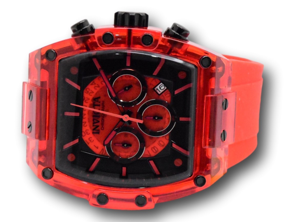 Invicta S1 Rally Diablo Men’s 48mm Clear Red Anatomic Dial Chrono Watch 44352