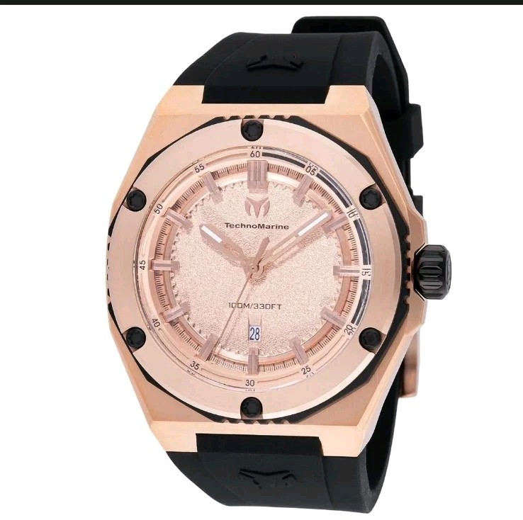 Technomarine Men’s Watch Coral Legacy Quartz Rose Gold Dial Strap Date TM-416065