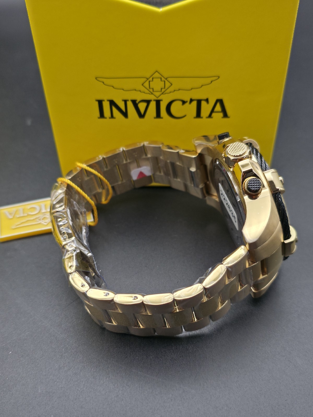 Invicta Men’s Watch 25515 Bolt Quartz Chronograph Diver Gold Tone Steel 52mm