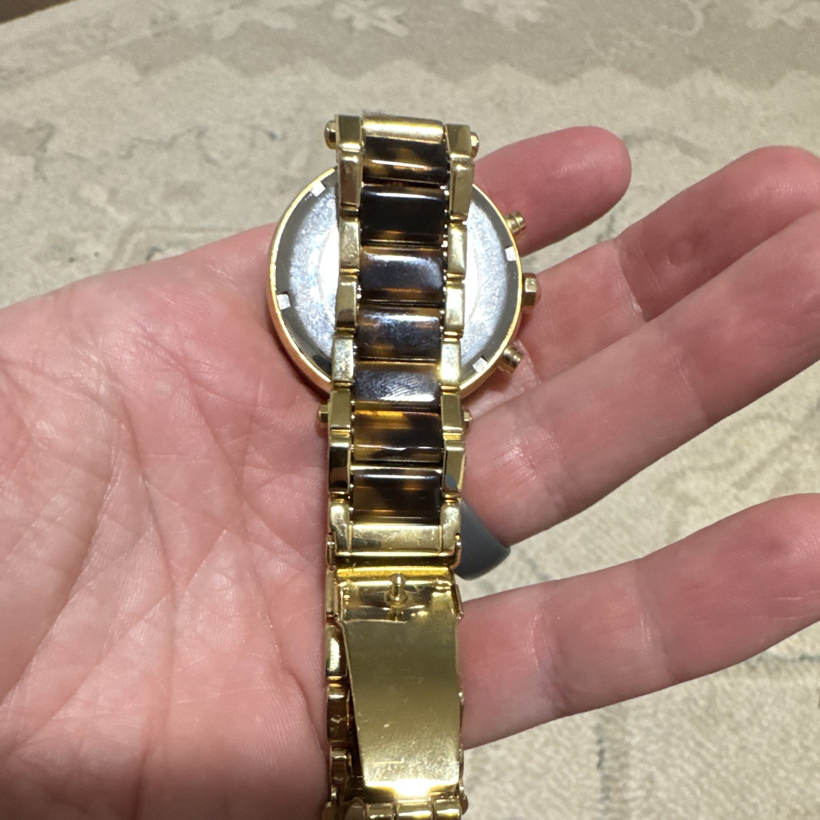 Michael Kors MK-5688 Gold Tone Chronograph Date Analog Crystal Bezel Watch