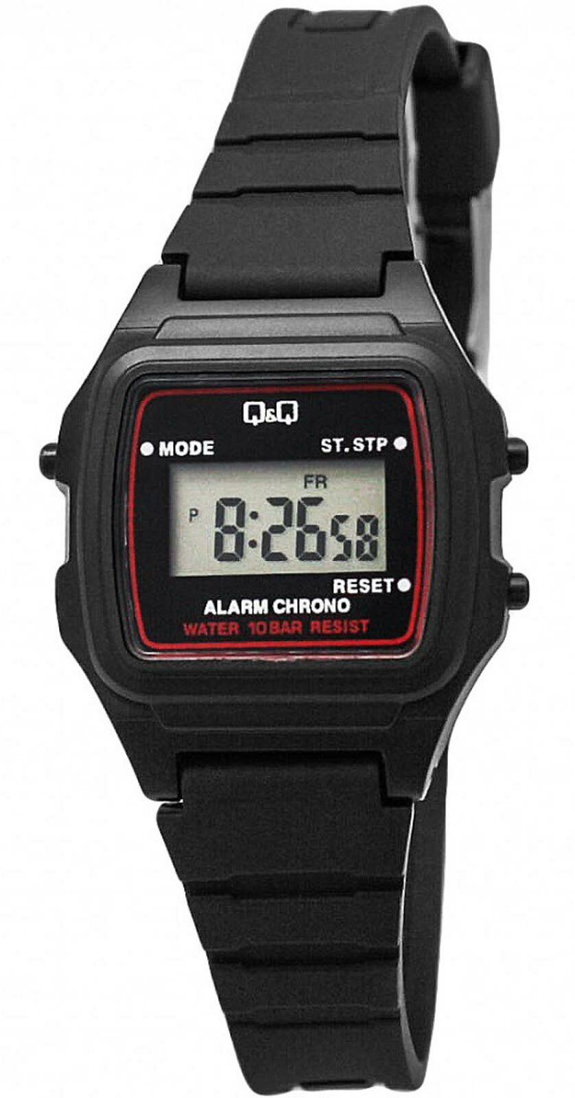 Q&Q by Citizen LLA2J203Y Women’s Digital Black Plastic Watch Resin Strap NO BOX