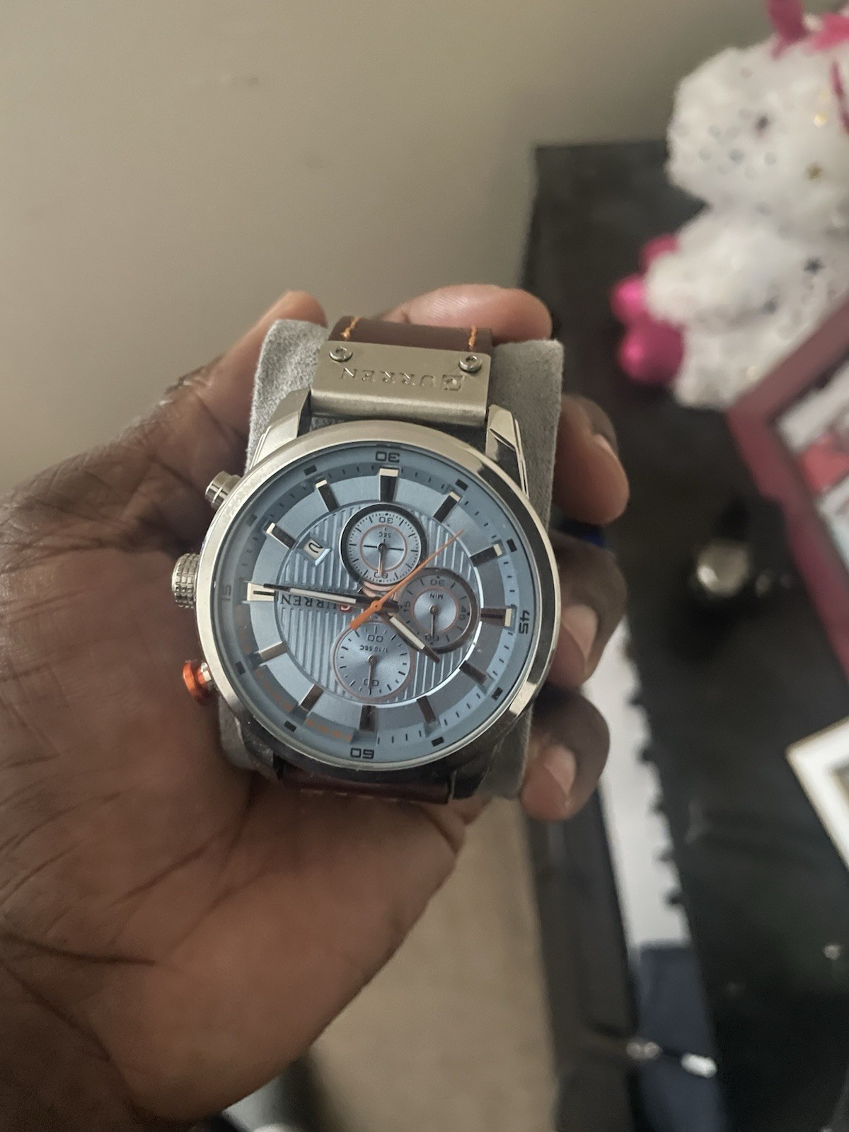 Curren Men’s Leather Strap Quartz Wristwatch Business Casual Male Watch
