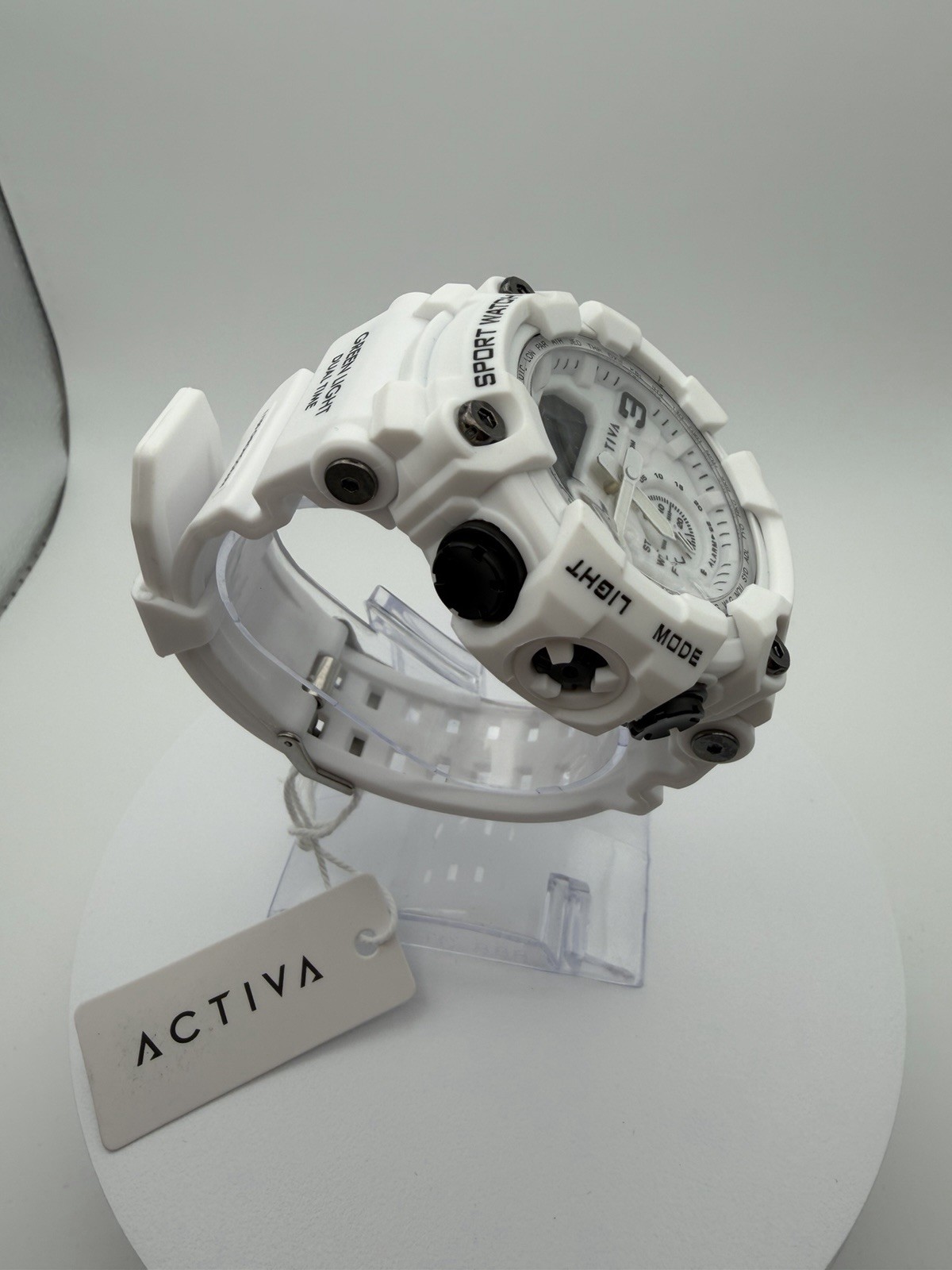 ACW1647-005- Activa Men’s Sport Watch Dual Time Chronograph White LED display.