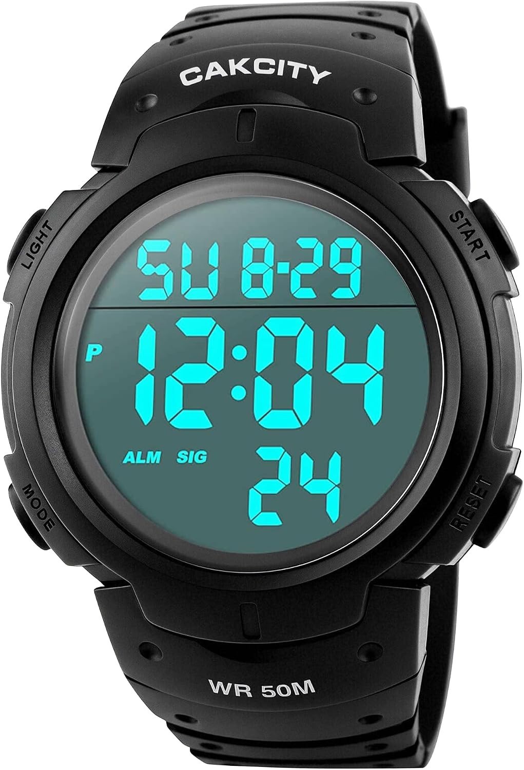 Men’s Active Digital Watch – 50mm Face, EL Backlight & Waterproof for Outdoors