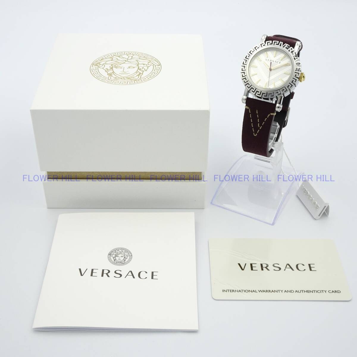 [B1Y] Versace Greca Glam Swiss Quartz Black Leather Watch VE6D00123 [h3x]