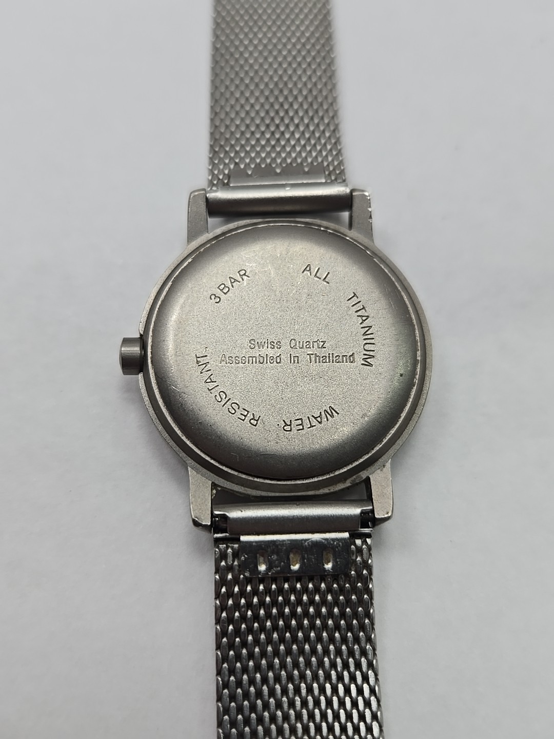 Boccia Titanium Swiss Quartz Black Dial Titanium Mesh Band 5 Bar New Battery