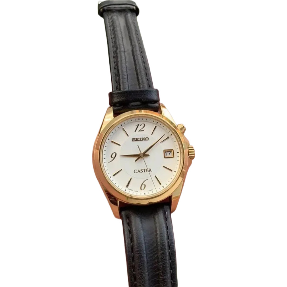 Vintage Seiko Caster 5M62-0B30 Gold Case Watch Excellent Japan OS-10