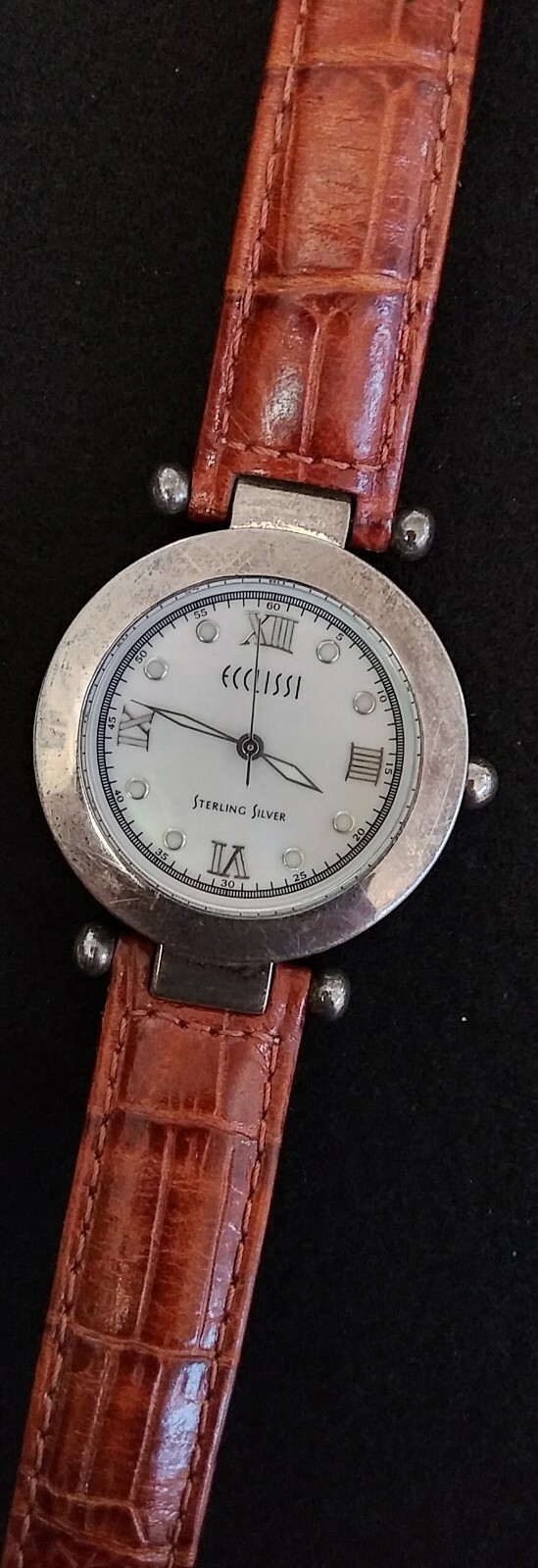 925 Ecclissi Sterling Silver Cased Watch & Clasp, Mother Of Pearl MOP Dial 22340