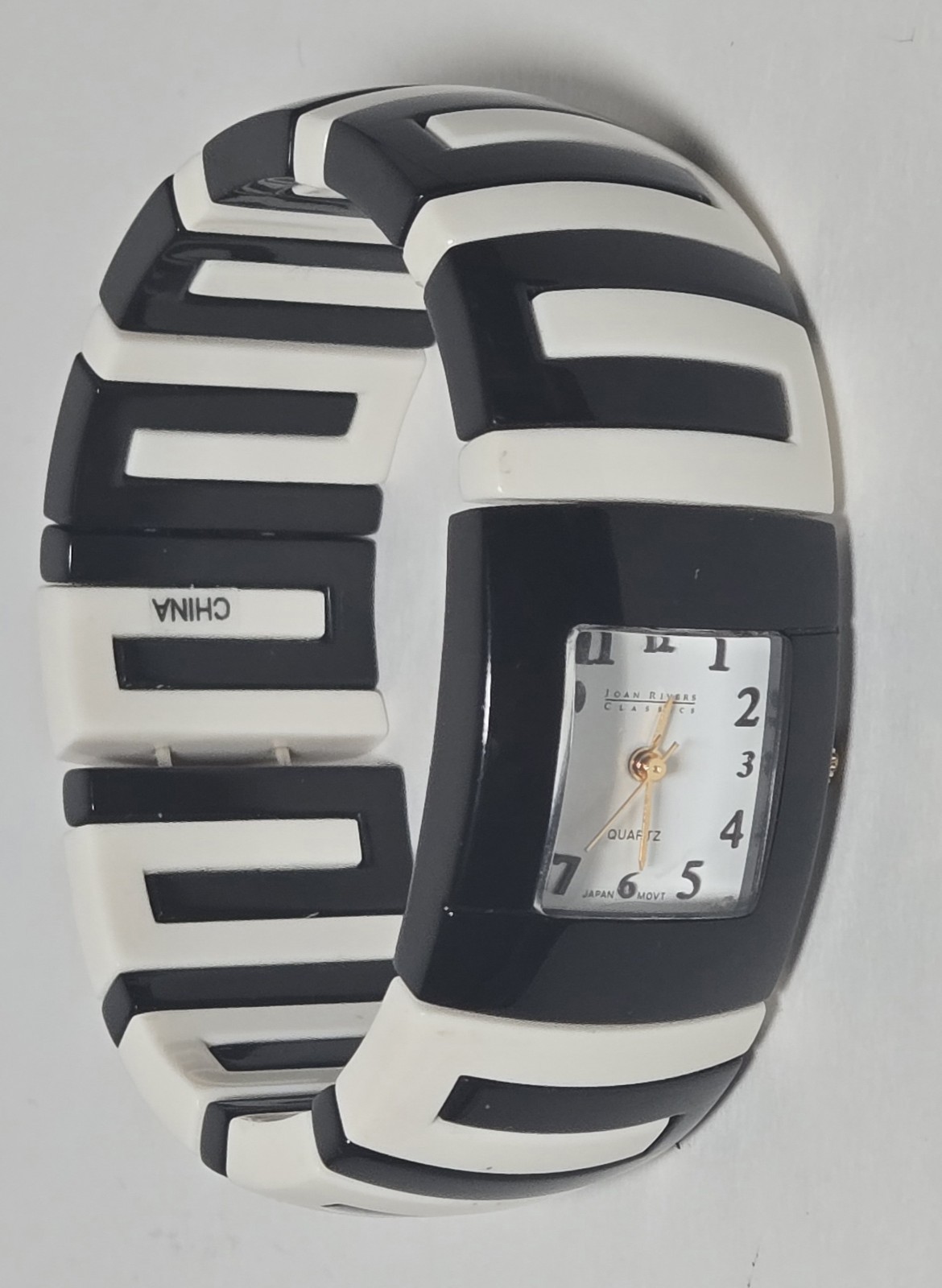 Joan Rivers Classics Stretch Watch Black White Chunky Quartz