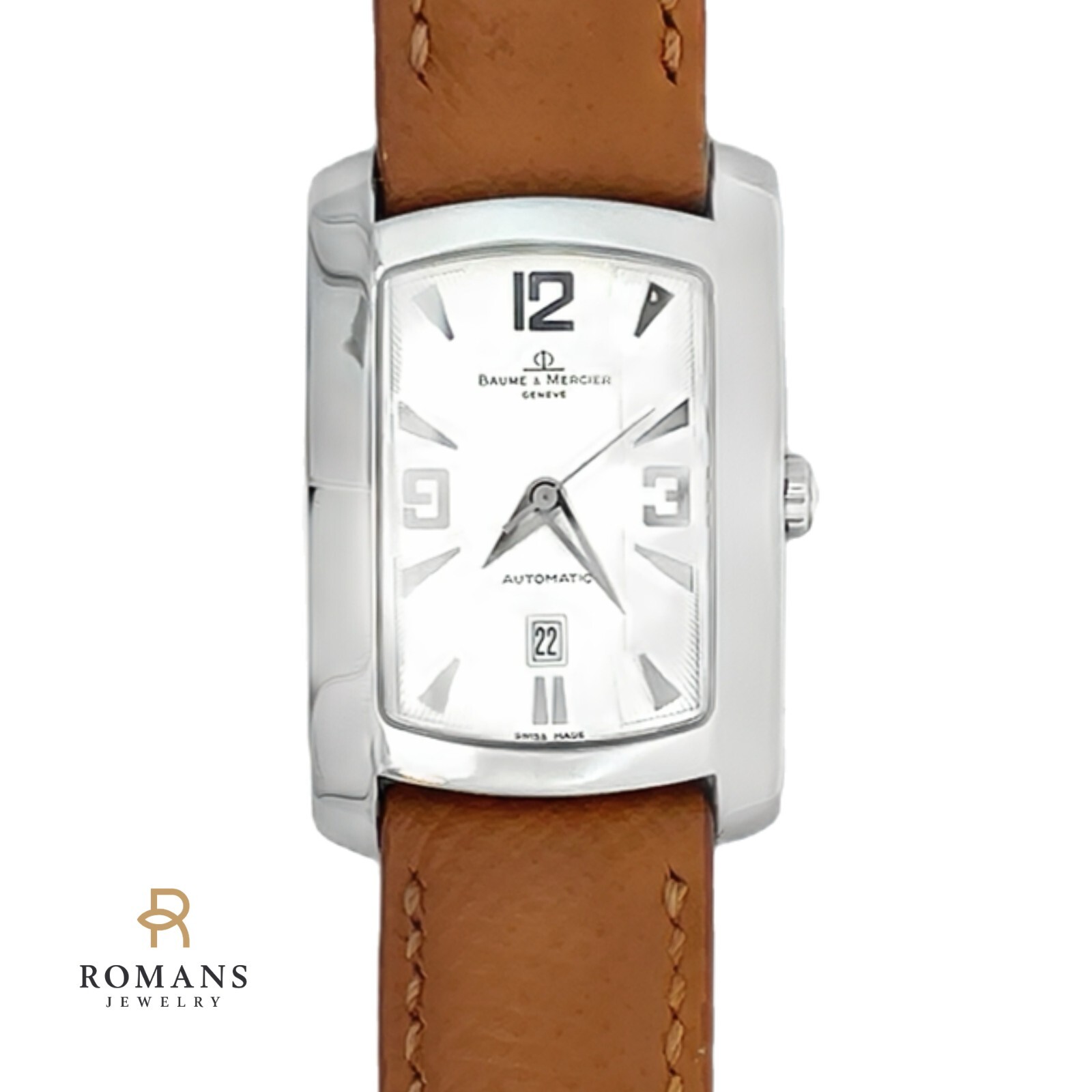 Baume & Mercier Hampton Watch Auto Steel Tank 65308 Ladies Serviced Warranty
