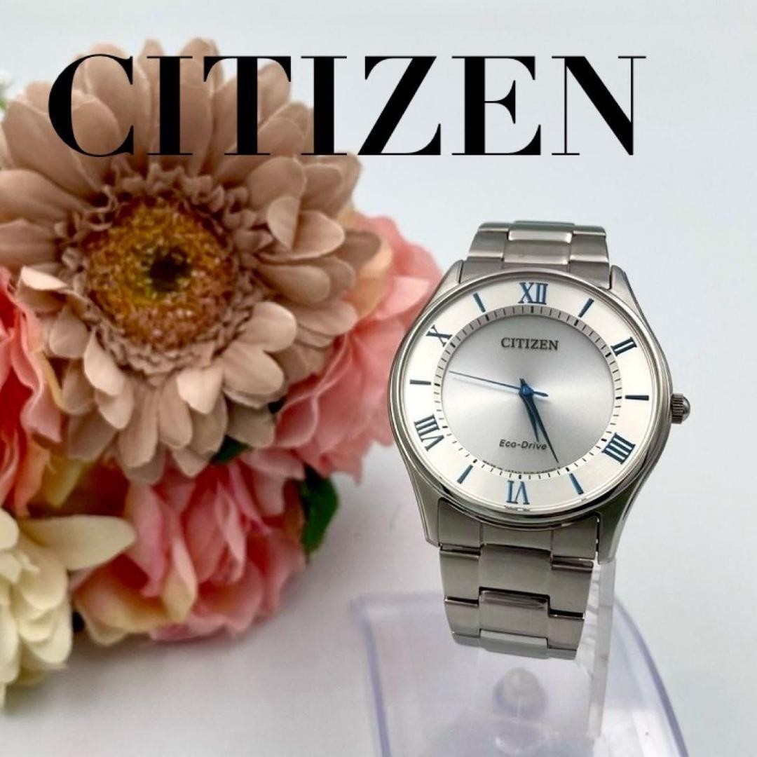 236 CITIZEN Eco-Drive Solar Watch, Round, Men’s, 3 Hands 【USED】