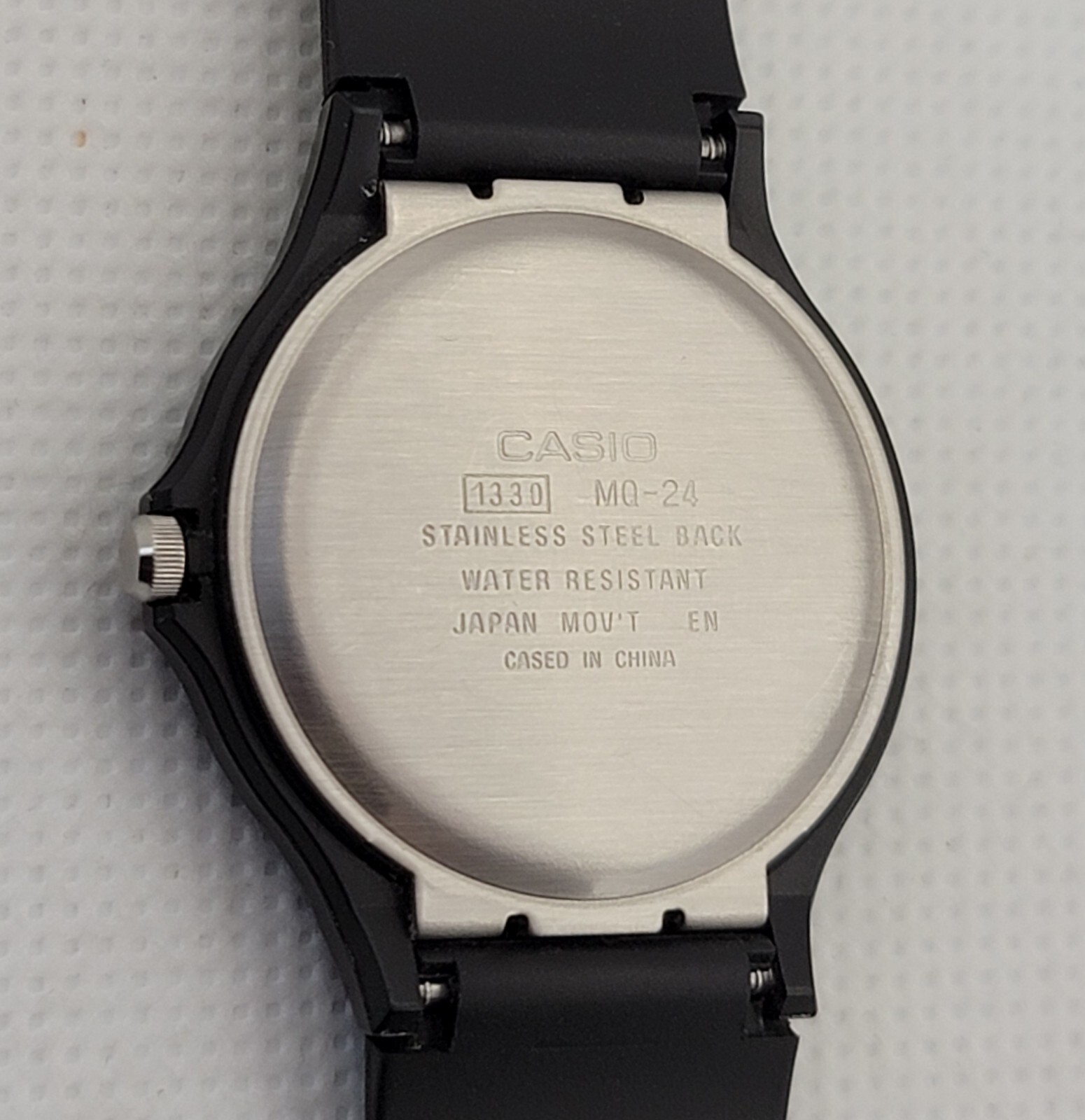Mens Casio 1330 Round Slim Black Rubber Silicone Band Analog Watch MQ-24 K6