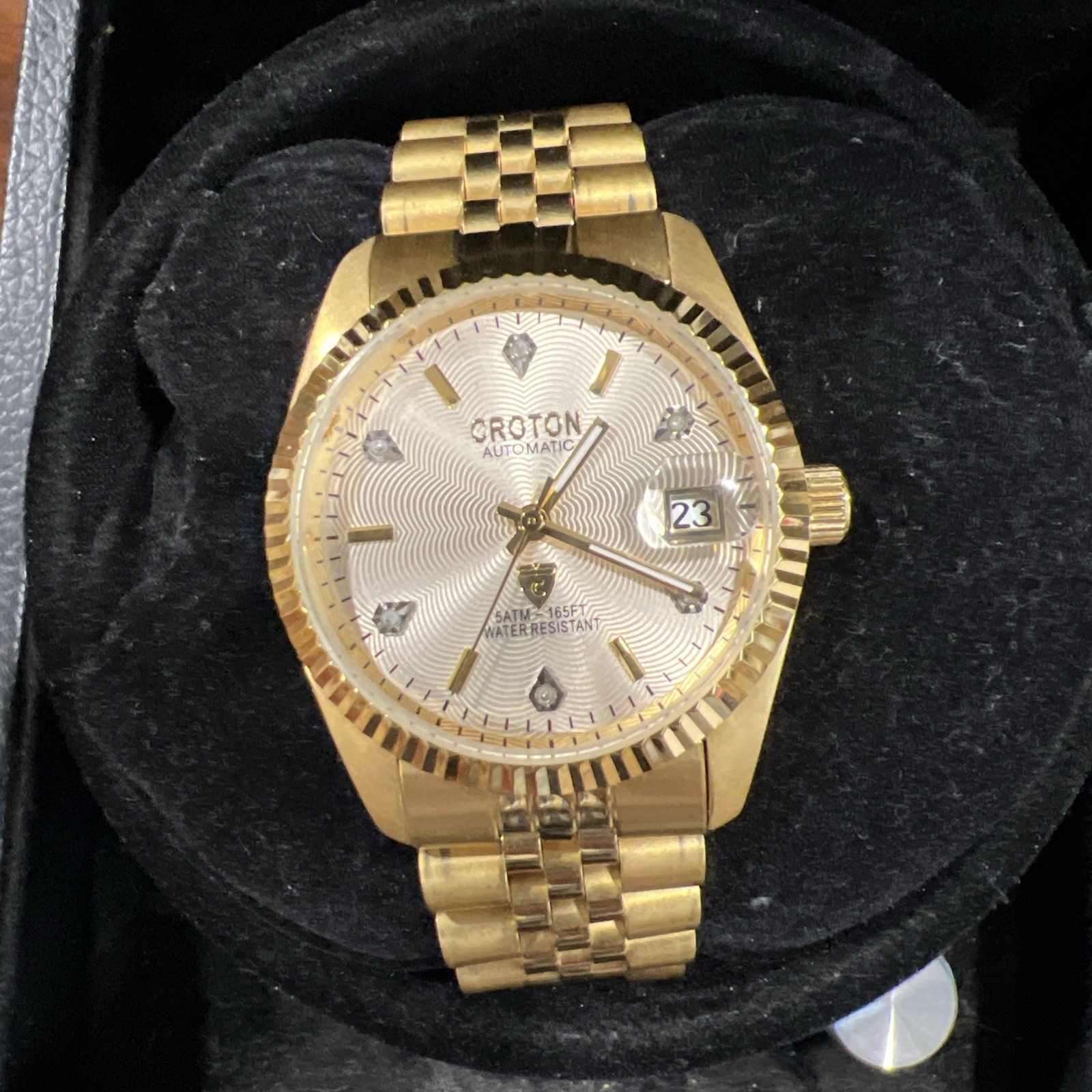 Croton Men’s Automatic Watch Presidential Markings, 6 Diamond Dial 5ATM To 165’