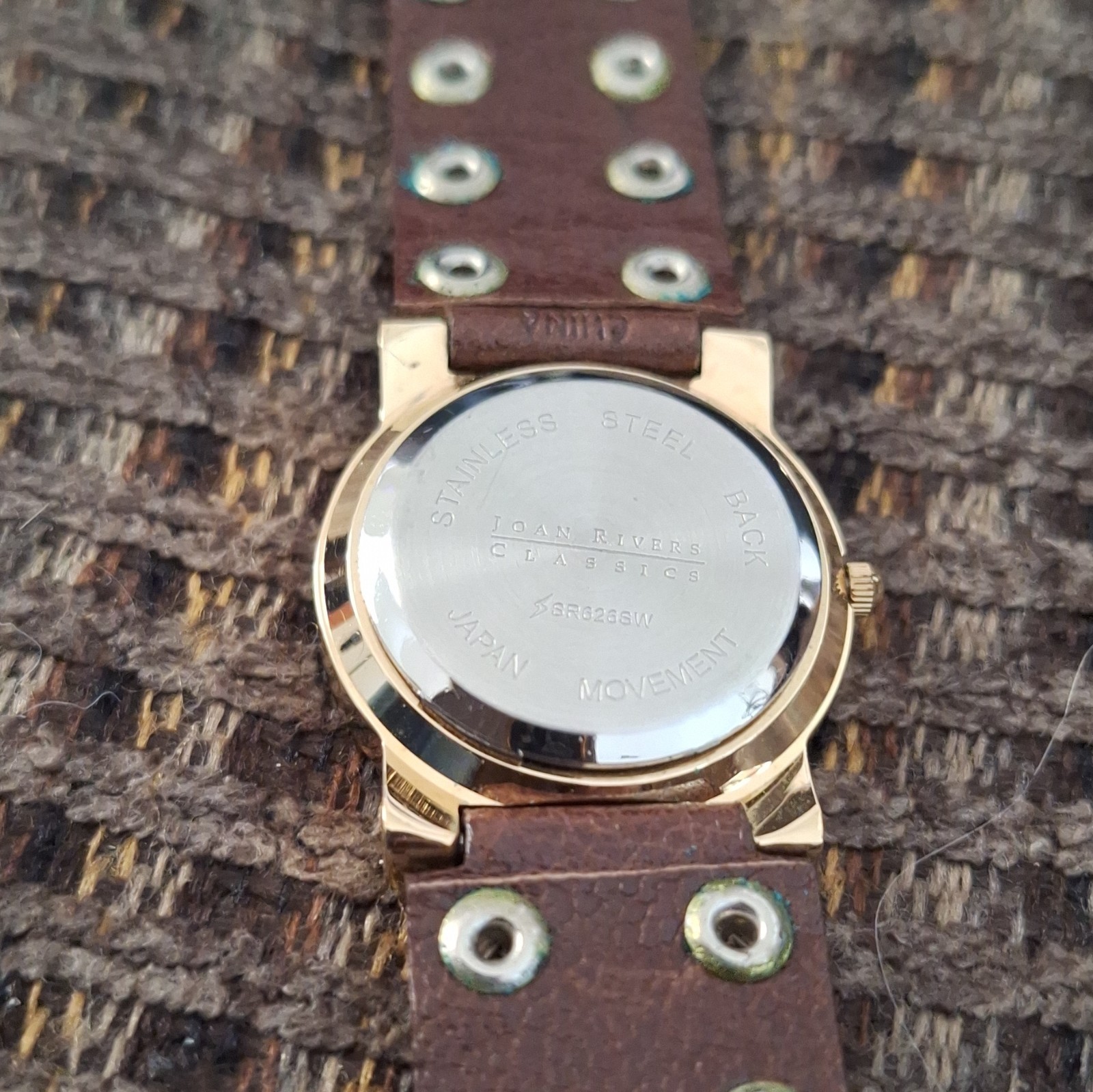 Joan Rivers Classics Women’s Quartz Watch Gold Case Brown Leather 30mm