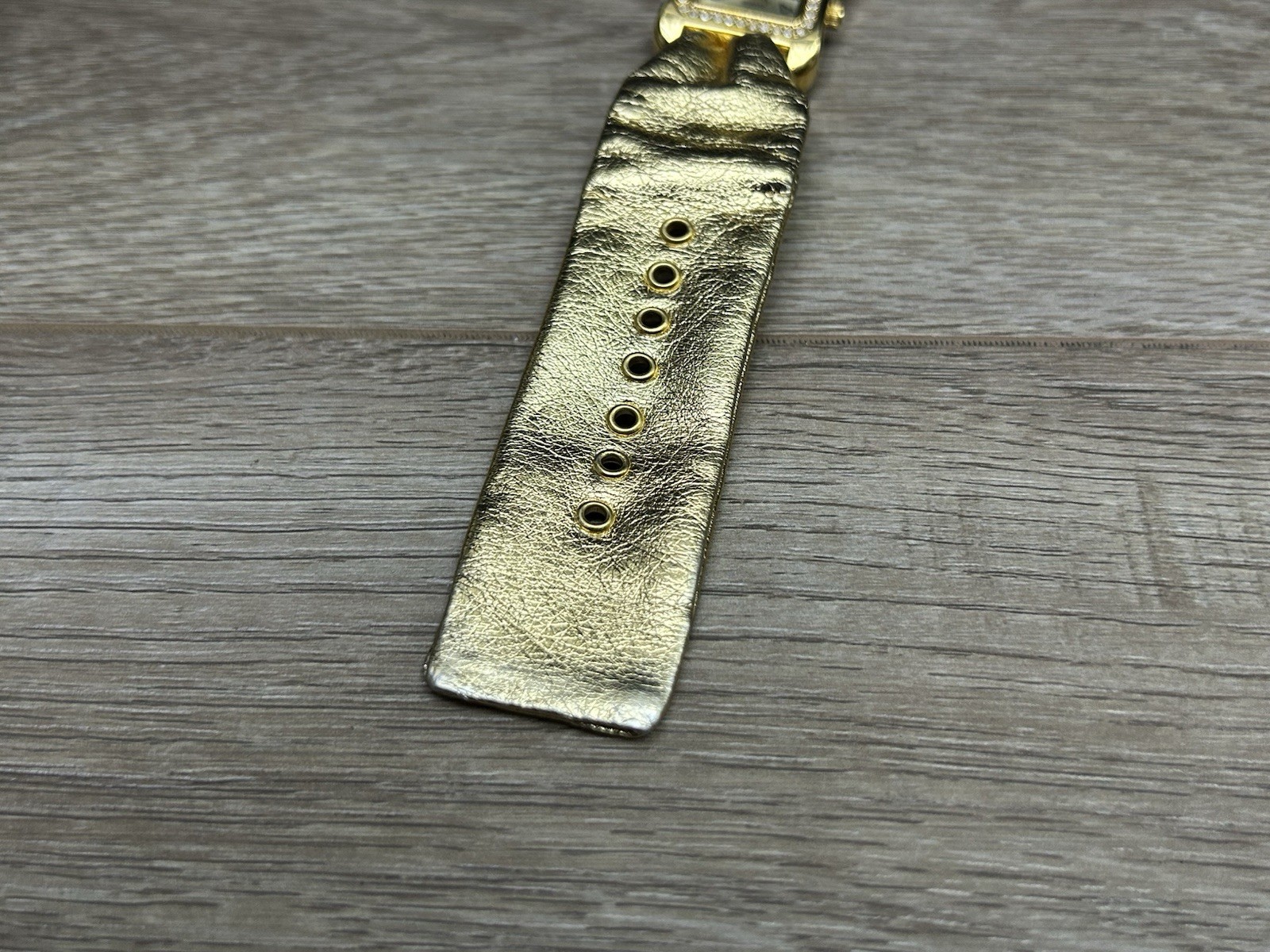 Vintage Joan Rivers Classics Collection Metallic Gold Band Pave Crystal Watch