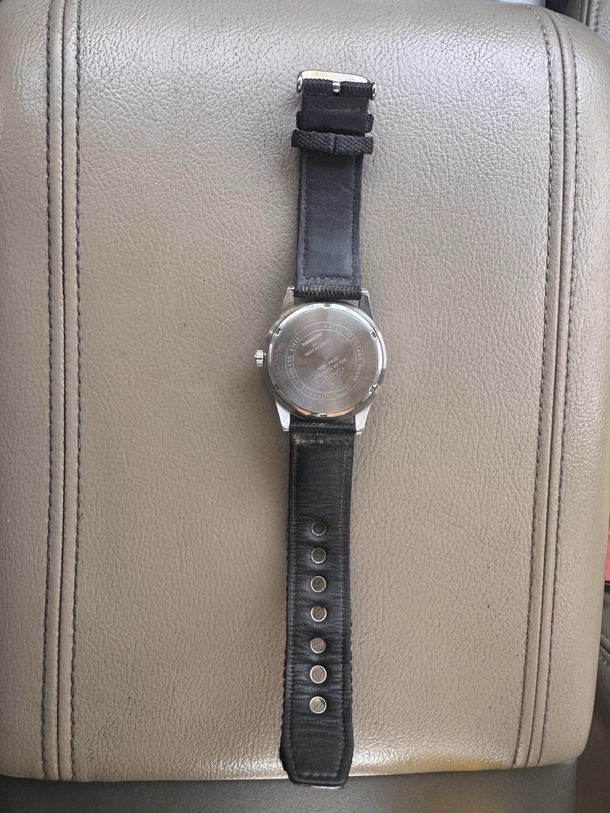 Casio MTP-S120 Solar Quartz Day/Date 100m Black Dial NATO Nylon Strap