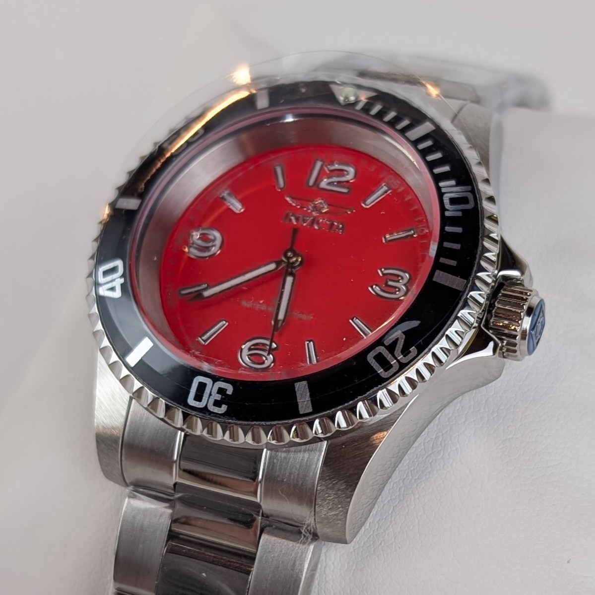 Invicta Specialty Rowan Men’s 40mm Watch Silver Red Black Stainless Steel 49350