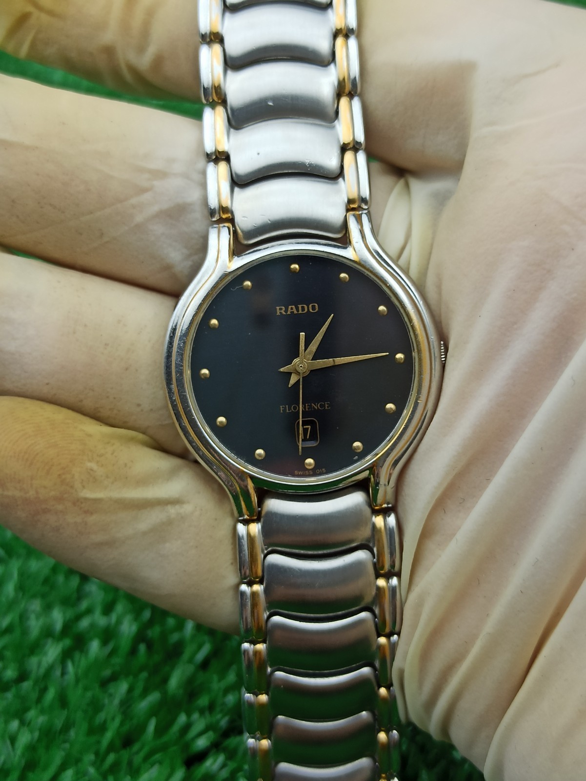 LUXURY RADO FLORENCE CLASSIC WATCH QUARTZ DARK DIAL MEN VINTAGE 80s SWISS MADE