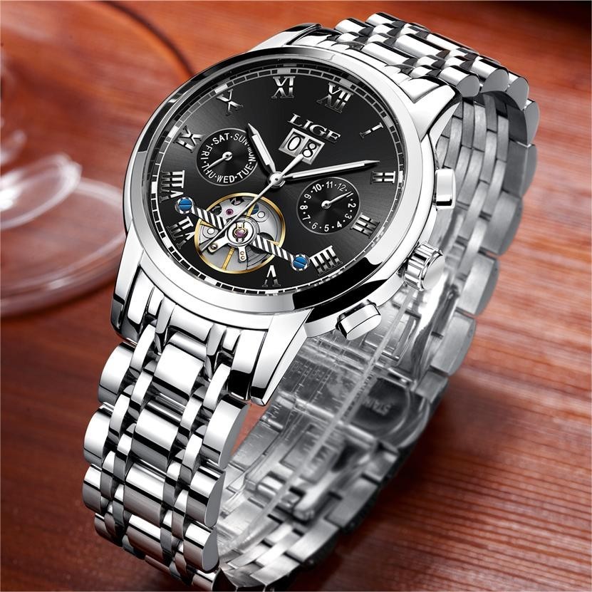 🔥Luminous Men Watch Automatic Mechanical Date Waterproof Man Daily Wristwatches