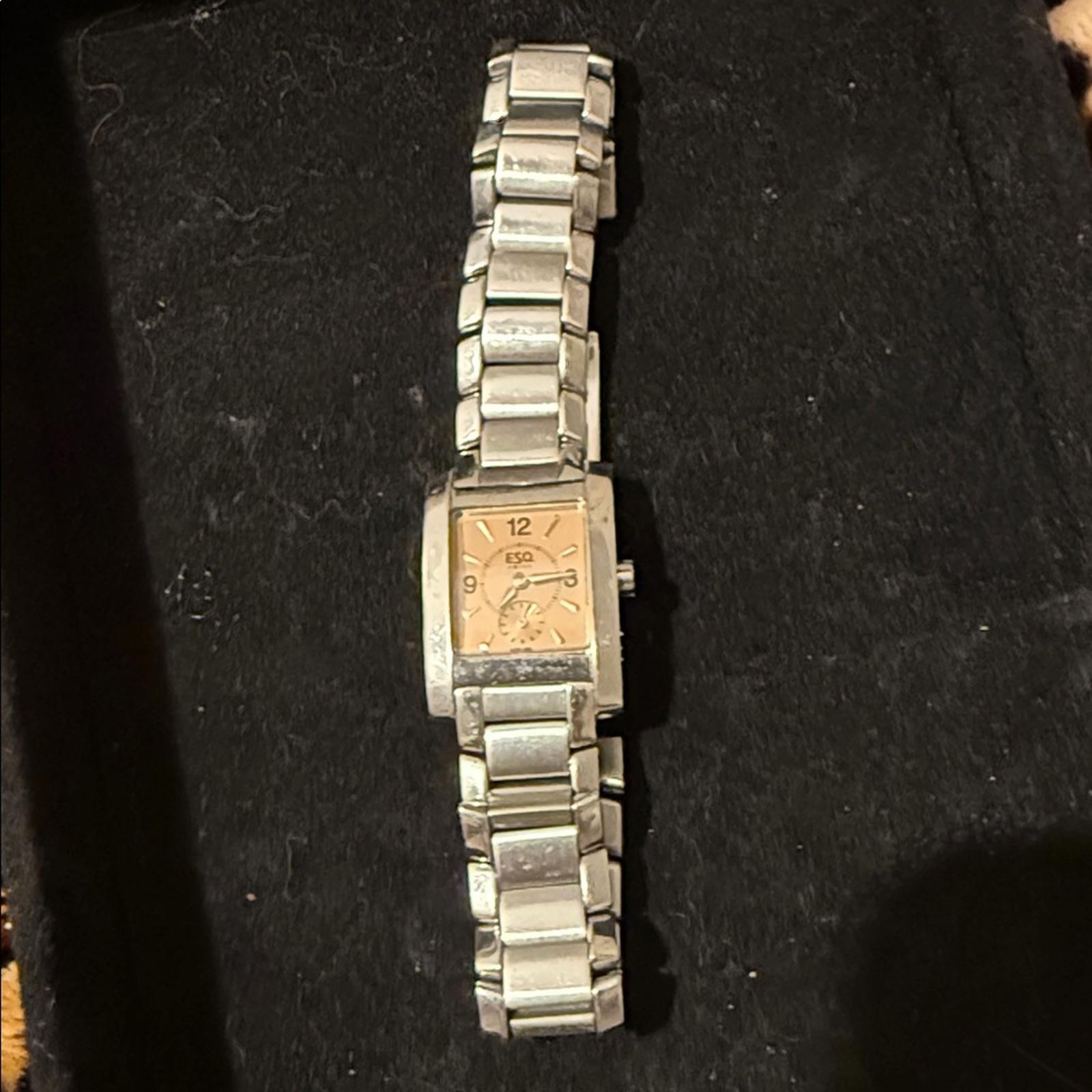 Stylish Silver ESQ Square Watch