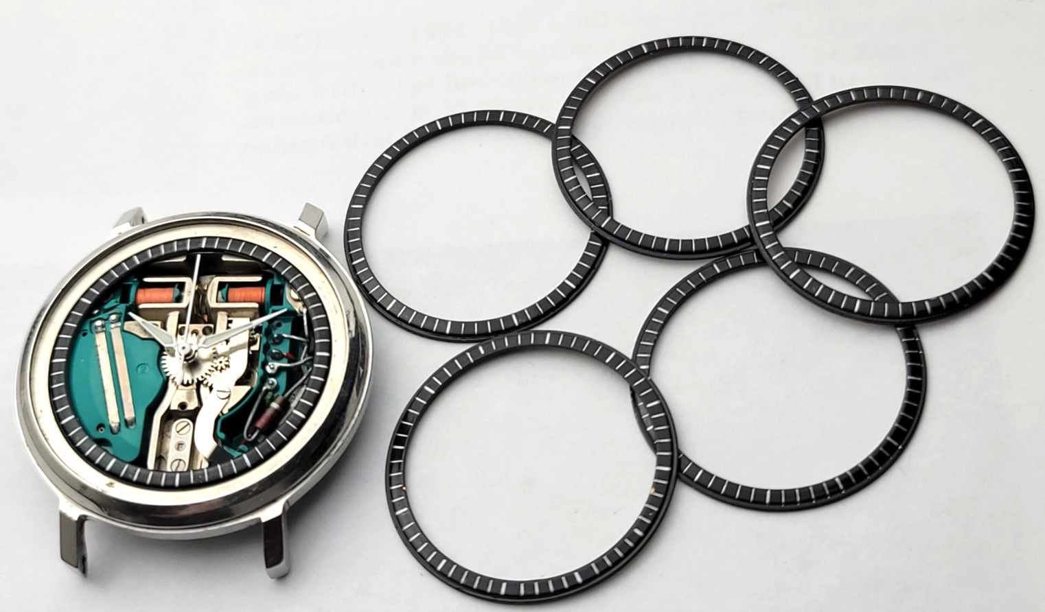 Black Chapter ring fit Accutron 214 for your Spaceview conversion. NO WATCH.