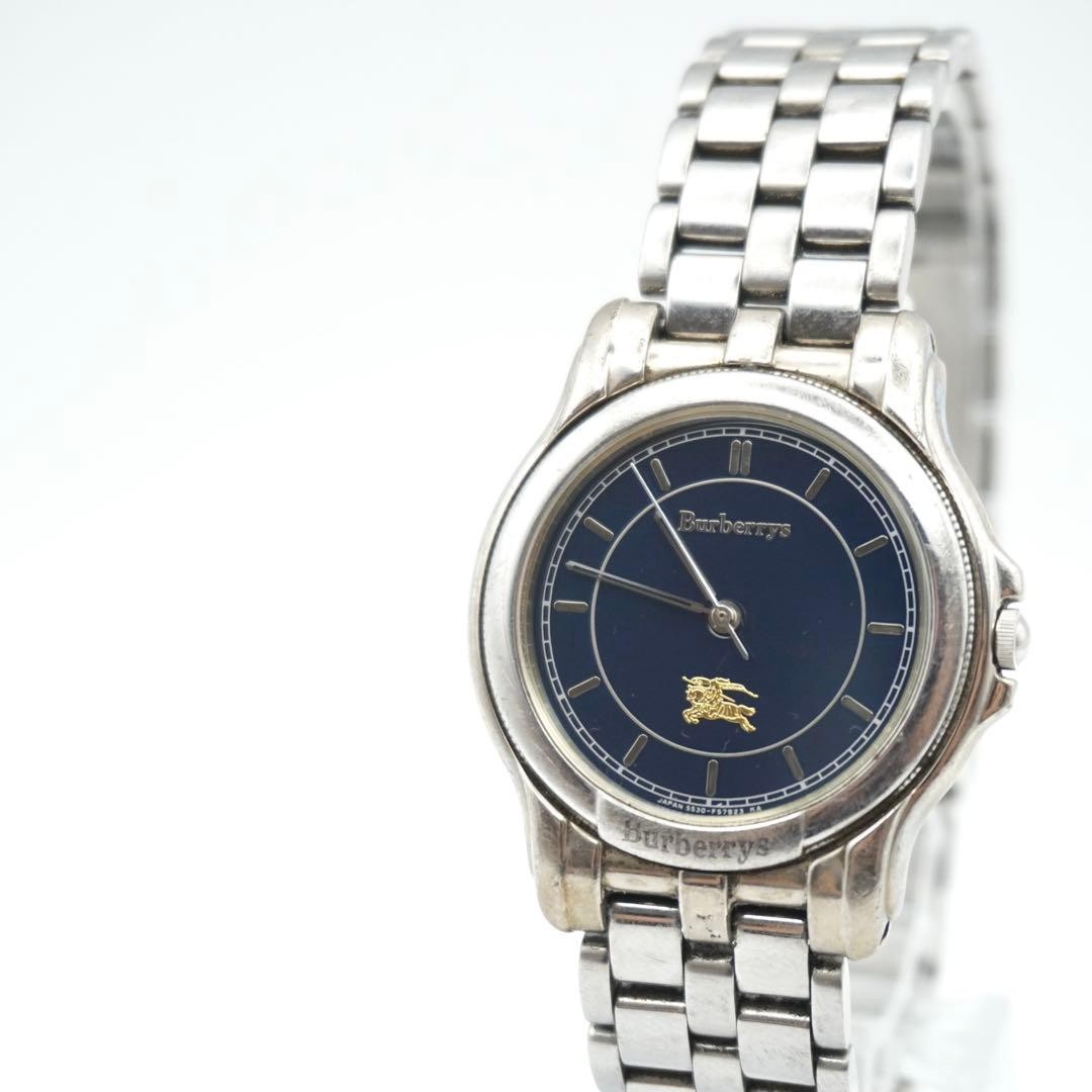 Burberrys 5530F52339 Watch Navy Dial Gold Logo Unisex Pro