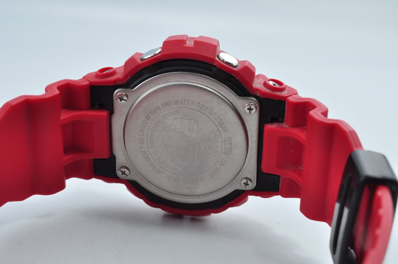CASIO G-SHOCK GA-800 Quartz Wristwatch Resin Case Resin Band Red Men Used