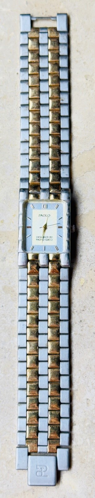 Vintage Women’s Paolo Gucci Wristwatch Designer Watch Stainless Gold Tone READ
