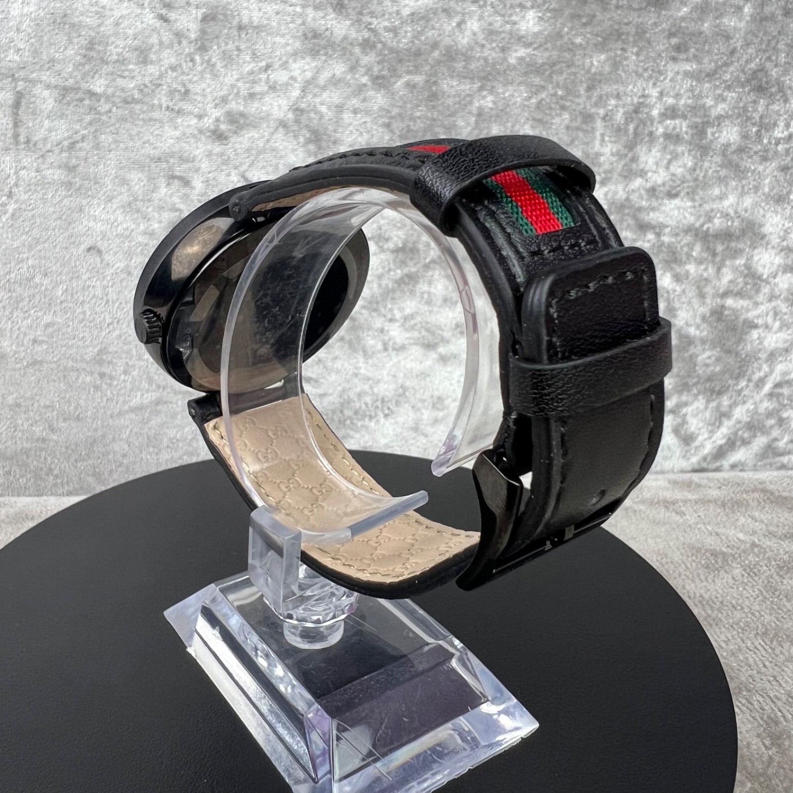 Gucci Interlocking Leather Nylon Strap Green Red Black Mens Watch – YA133206